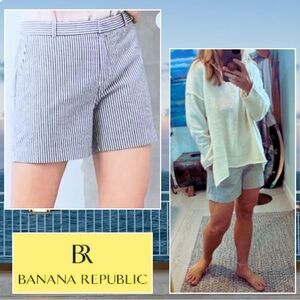 Banana Republic,Hampton, Fit Shorts, Cotton, Stripe Casual Breathable, Size 6
